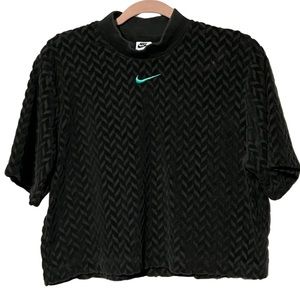 Nike Women’s Jacquard Boxy Top Dark Olive Green